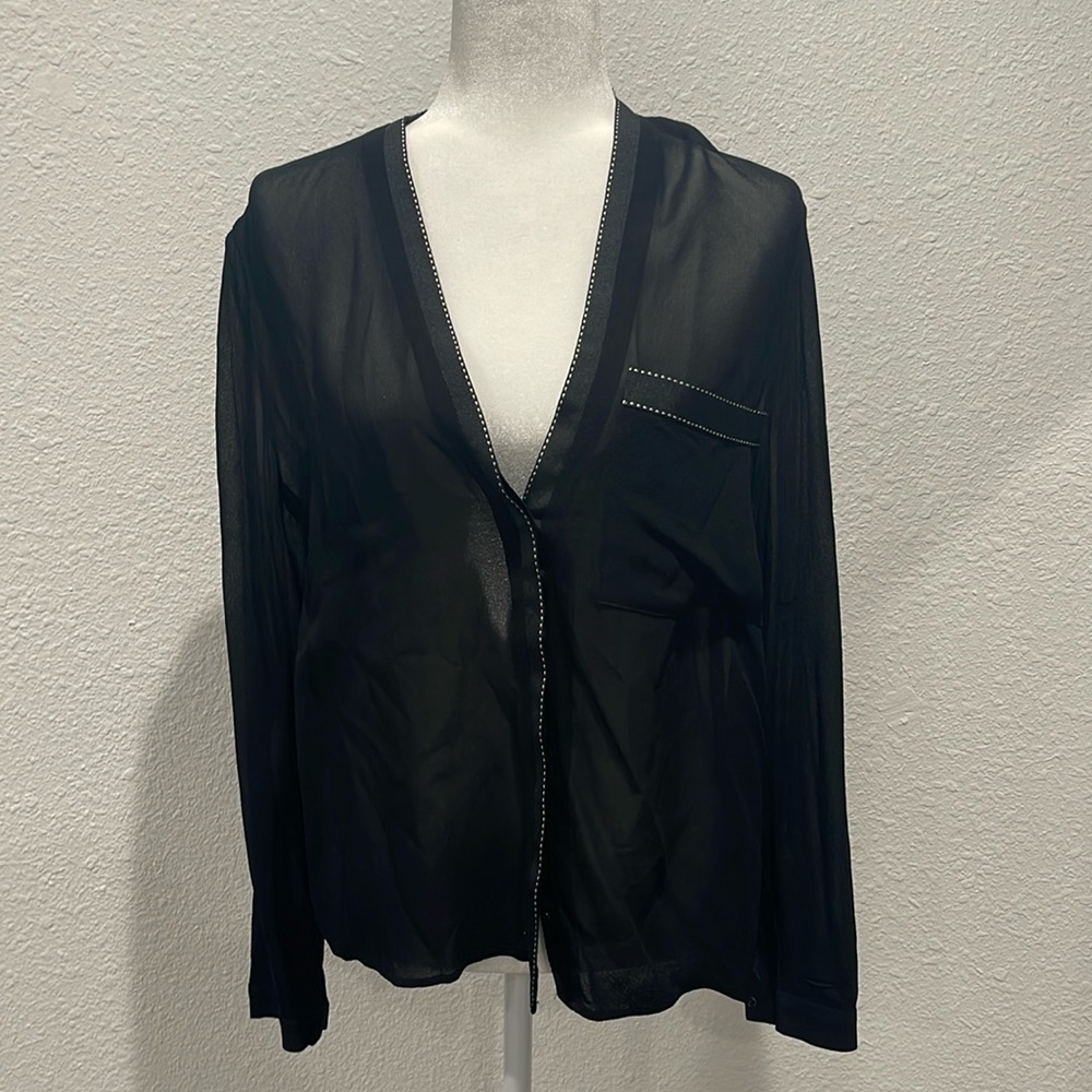 Black see through blouse